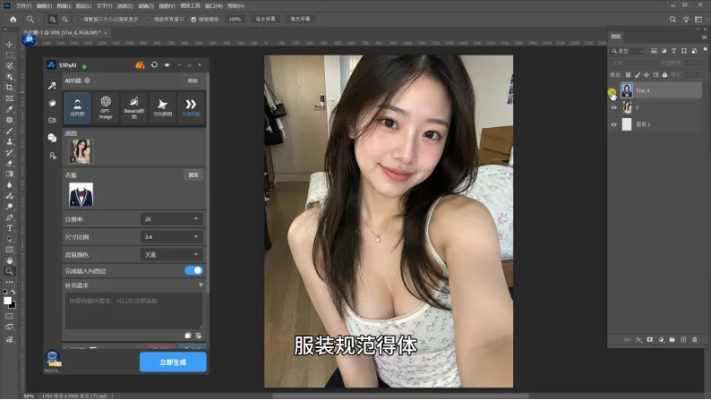 图5 生成完成,服装规范得体
