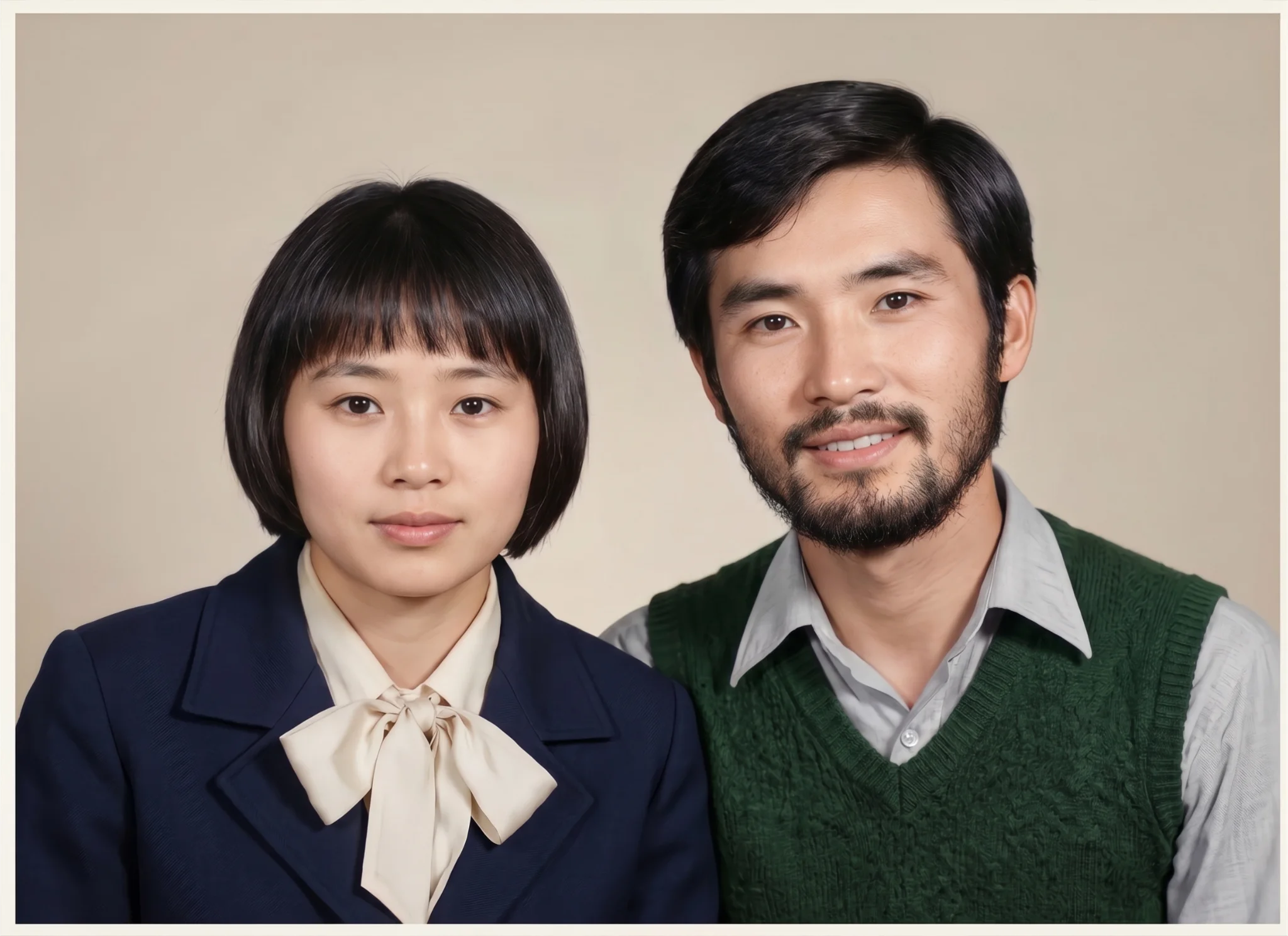 老照片修复效果展示 · 修复后