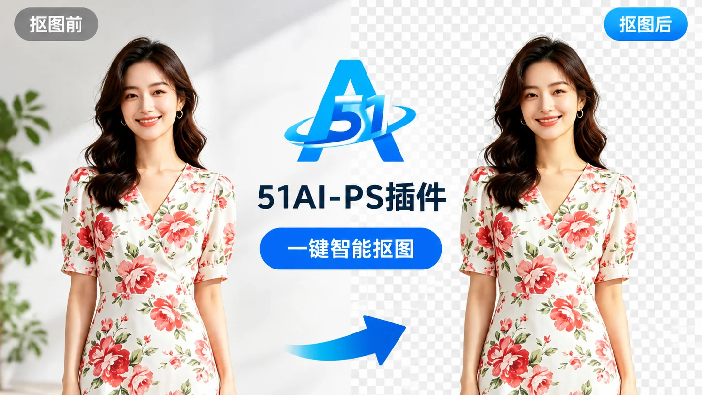 51AI PS插件智能抠图去背景教程
